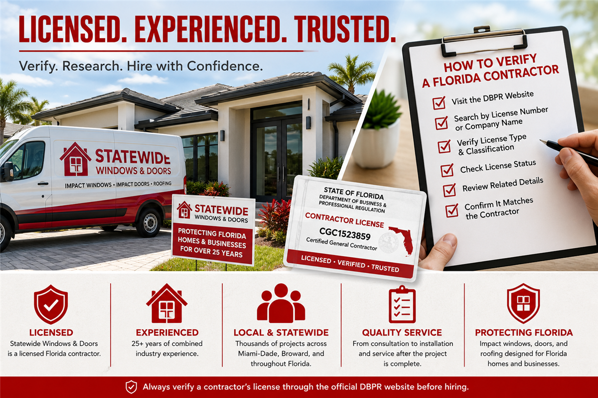 Is Statewide Windows & Doors Licensed in Florida? How to Verify a Contractor