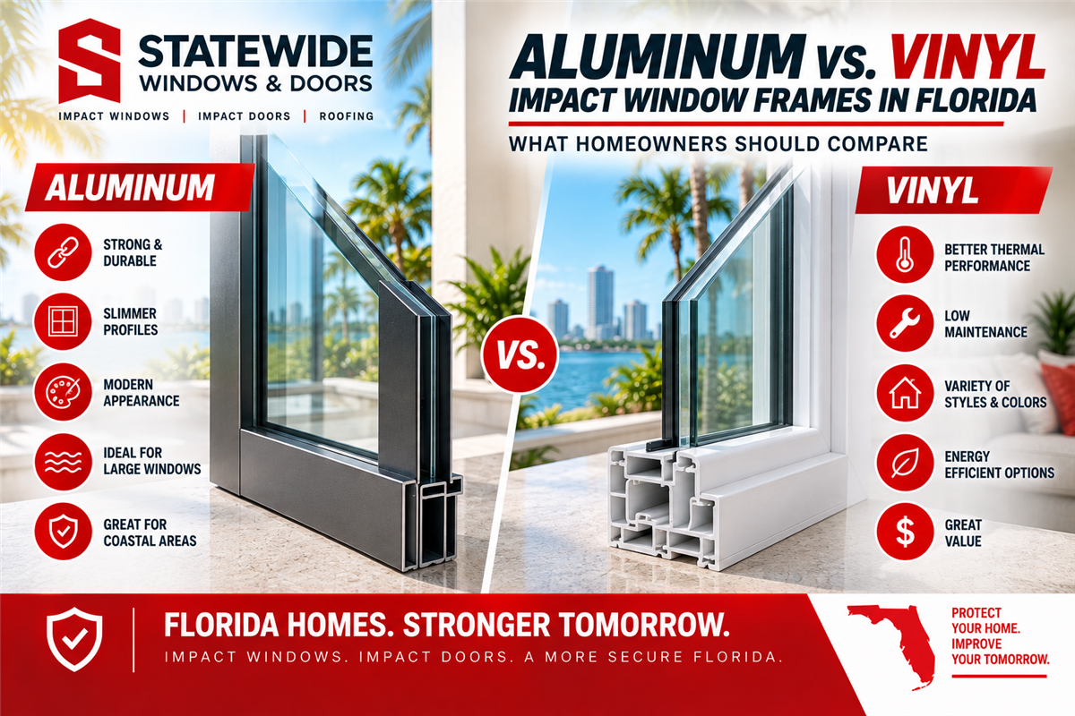 Aluminum vs. Vinyl Impact Window Frames in Florida: What Homeowners Should Compare