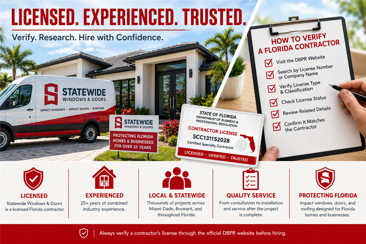 Is Statewide Windows & Doors Licensed in Florida? How to Verify a Contractor