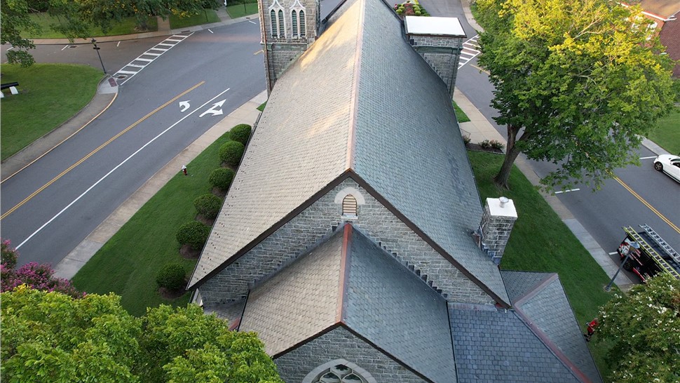 Finished Buckingham slate roof restoration in Fort Monroe Historic District, VA