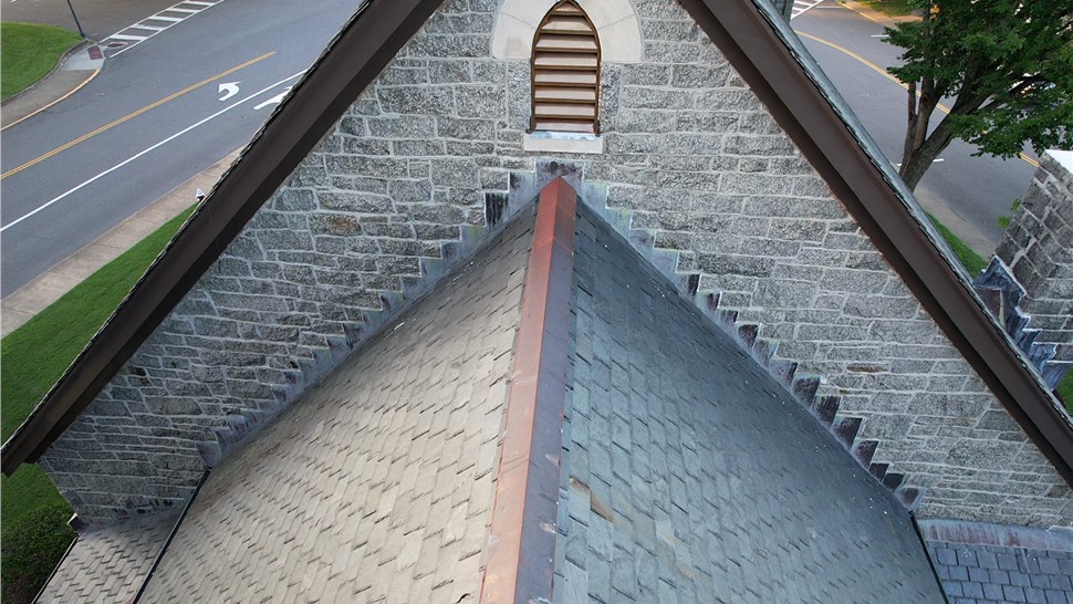 Finished Buckingham slate roof restoration in Fort Monroe Historic District, VA