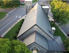 Finished historic slate roof restoration in Fort Monroe Historic District, VA