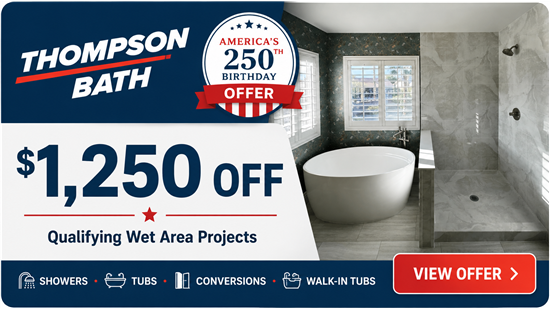 Save $1,250 on a New Shower or Bathtub — America's 250th Birthday Special