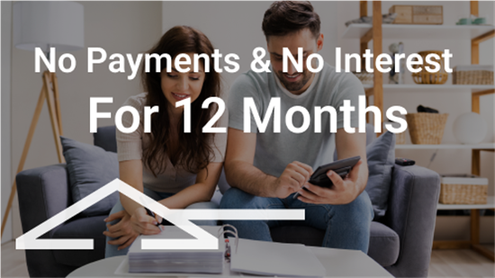 No Payments & No Interest for 12 Months