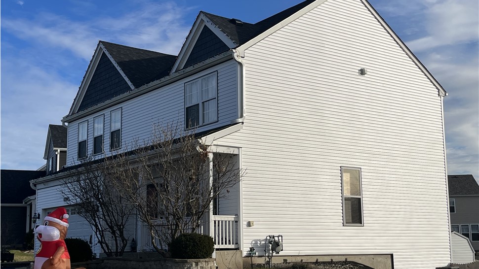 Front angle, roofing job, efficient, organized, patient, informed, dedicated, well respected, well reviewed, industry leader, Bloomingdale.