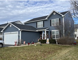 Roofing, duplex, seamless, good work, satisfied customers, insurance claim, weekends, hail damage, wind damage, shingles, professional.