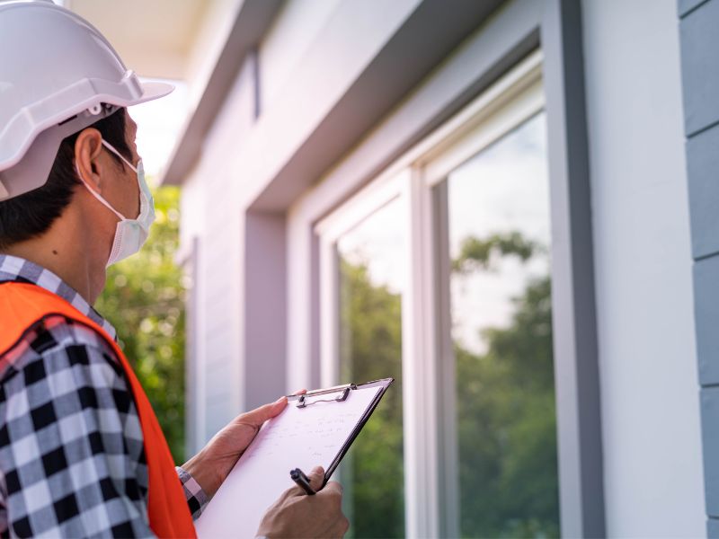 A roofing contractor is conducting a thorough inspection of a home, highlighting the process of providing accurate estimates to prevent hidden roof replacement costs.