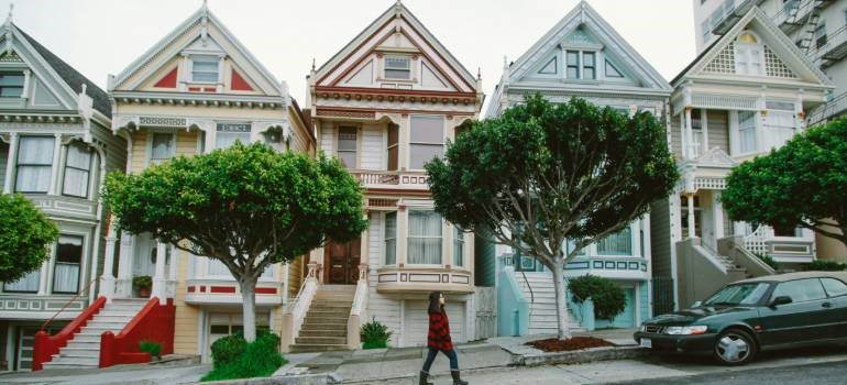 Colorful Victorian houses in affordable neighborhoods in San Francisco