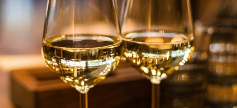 Two glasses of white wine in Napa Valley