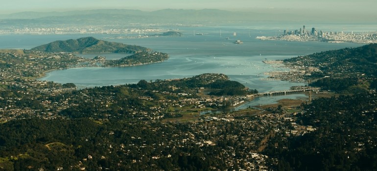 Aerial view of the Bay Area 