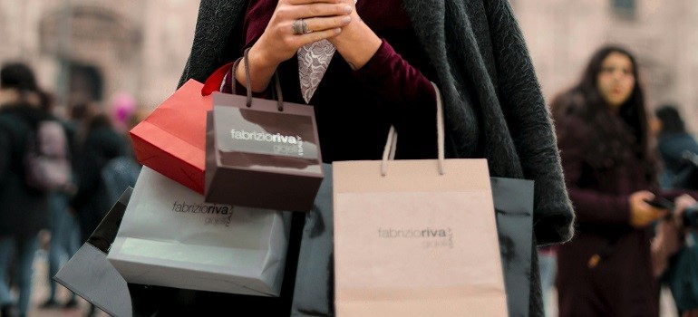 a woman during her holiday shopping spree
