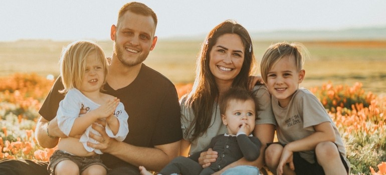 Family on a meadow 