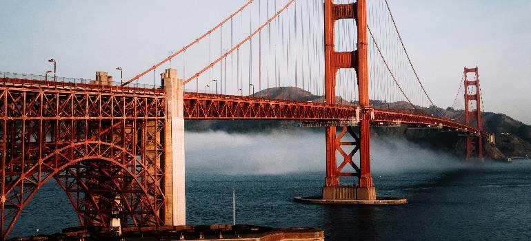 morning fog under the Golden Gate you will experience while living in San Francisco