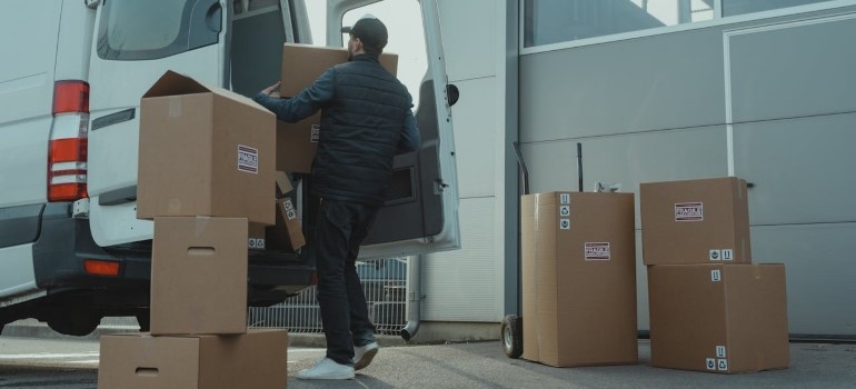 Person getting ready for moving fine art across California