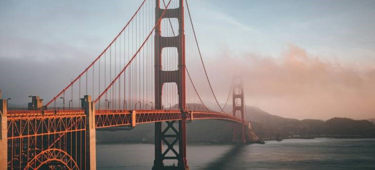Golden Gate Bridge during twilight in San Francisco.