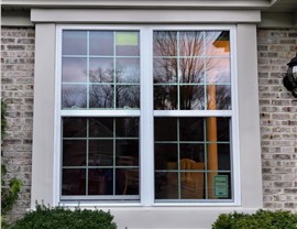 ProVia double-hung vinyl window installed on brick home in New Jersey by Warner Exteriors & Solar