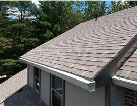 Brown shingles new roof