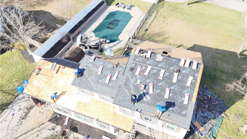 Asphalt roofing replacement in progress in Mt. Laurel NJ