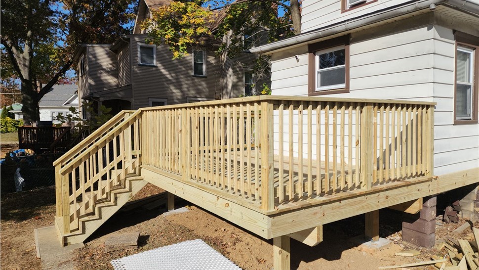 New treated wood deck installation in Pennsauken NJ