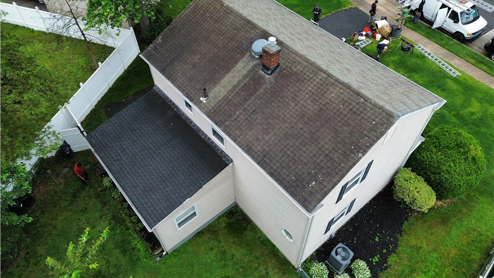 Old asphalt roof condition before replacement in Merchantville NJ