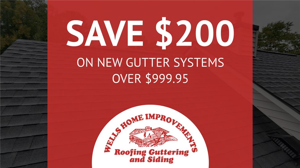 Save $200 on New Gutter Systems Over $999.95!