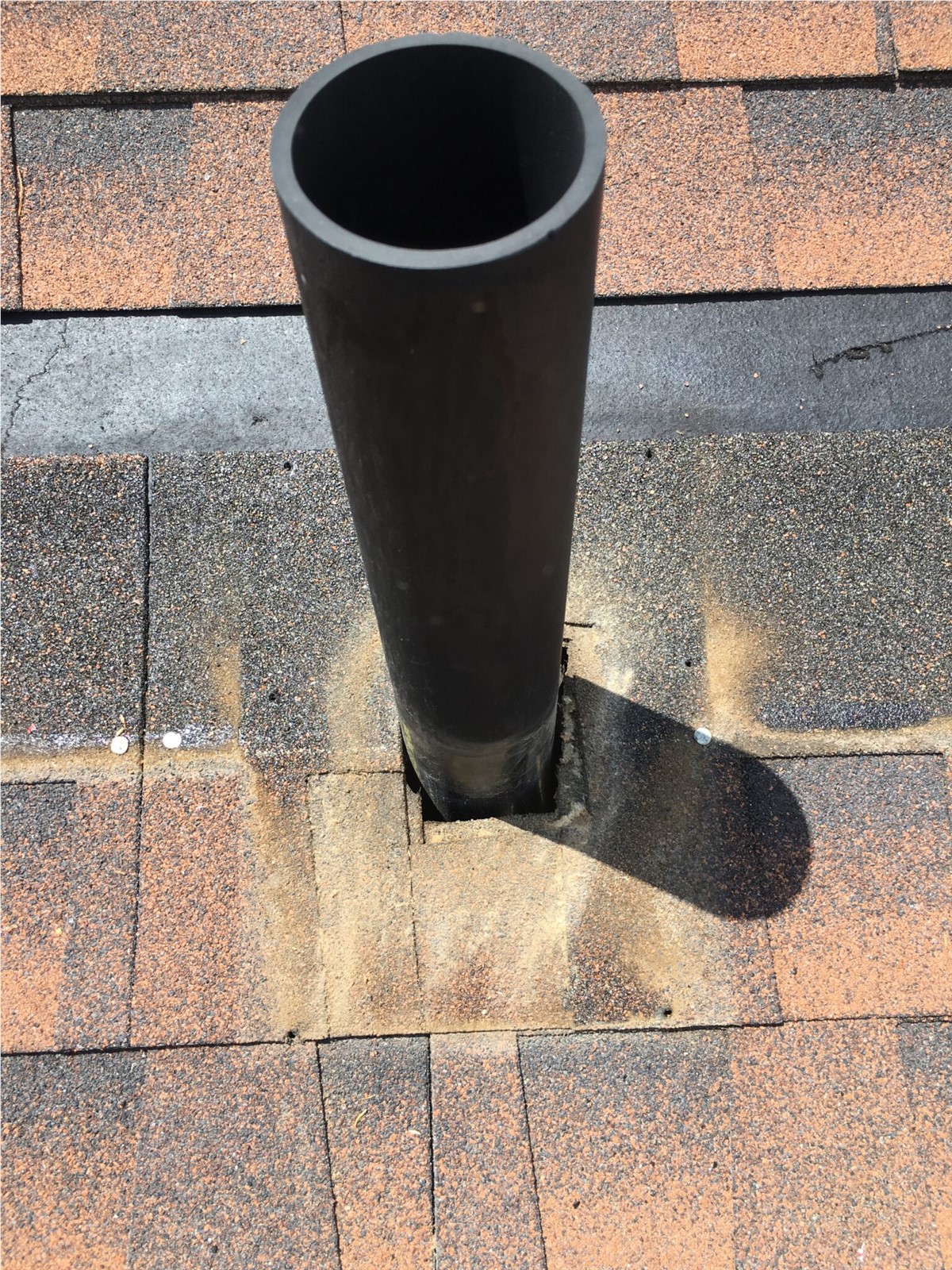 Remove old pipe flashing