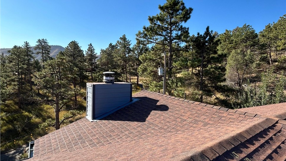 Hail Damaged Roof ridge line view in Lyons Colorado