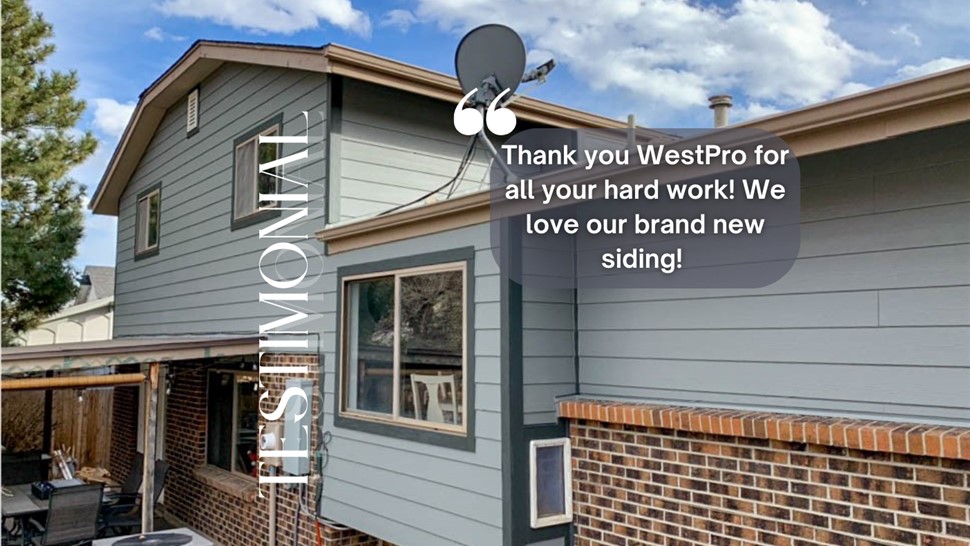 James Hardie Siding in Gray Slate with Iron Gray Trim in Arvada, Colorado installed by WestPro Home Exteriors.