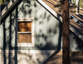 James Hardie gable detail on siding install in Lyons Colorado