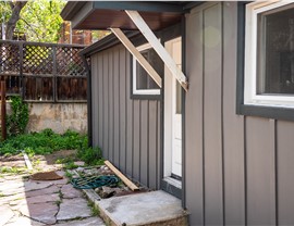 After image of completed James Hardie siding, trim & gutter replacement in Boulder Colorado featuring Aged Pewter ColorPlus siding with Iron Gray trim