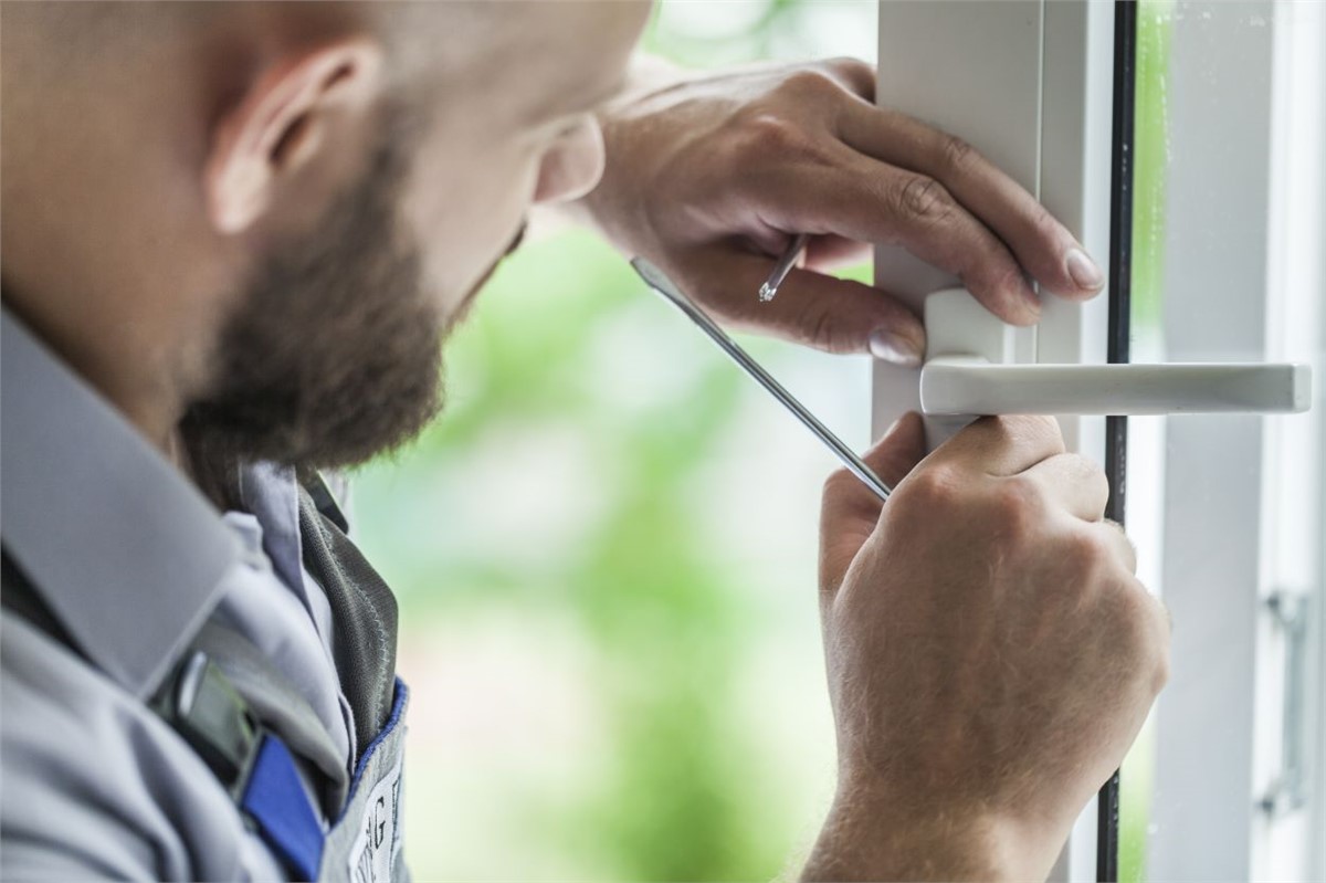 Person installing a window